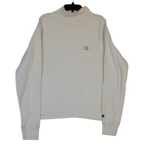 Champion Mock‎ Neck Cropped SweatShirt Cream Size Small